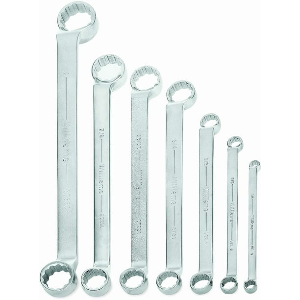 Williams MWS-BWM10 10-Piece Double Head 10-Degree Offset Box End Wrench Set Snap-on Industrial Brand JH Williams 